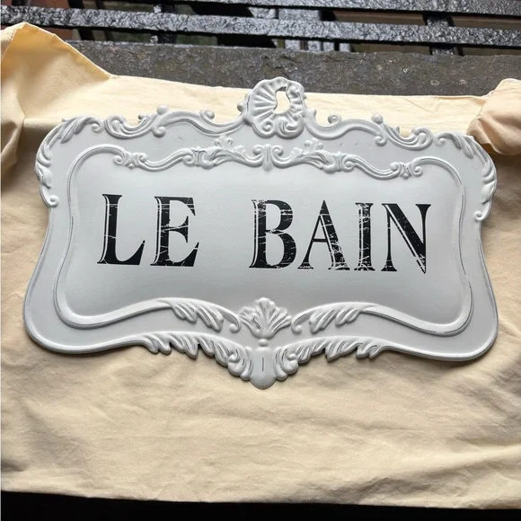 Belle époque style 'Le Bain' bathroom sign. NWT - Picture 6 of 6
